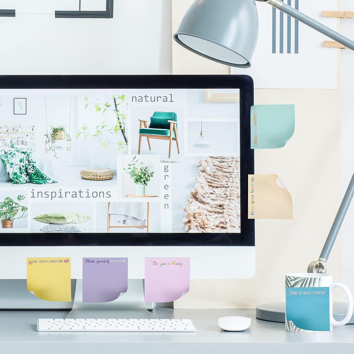 Zonon 12 Pieces Inspirational Sticky Notes 3 x 3 Inch Motivational Fun Notepads Positive Gifts for Teacher Nurse Coworkers Work Studying Supplies (Simple Style)