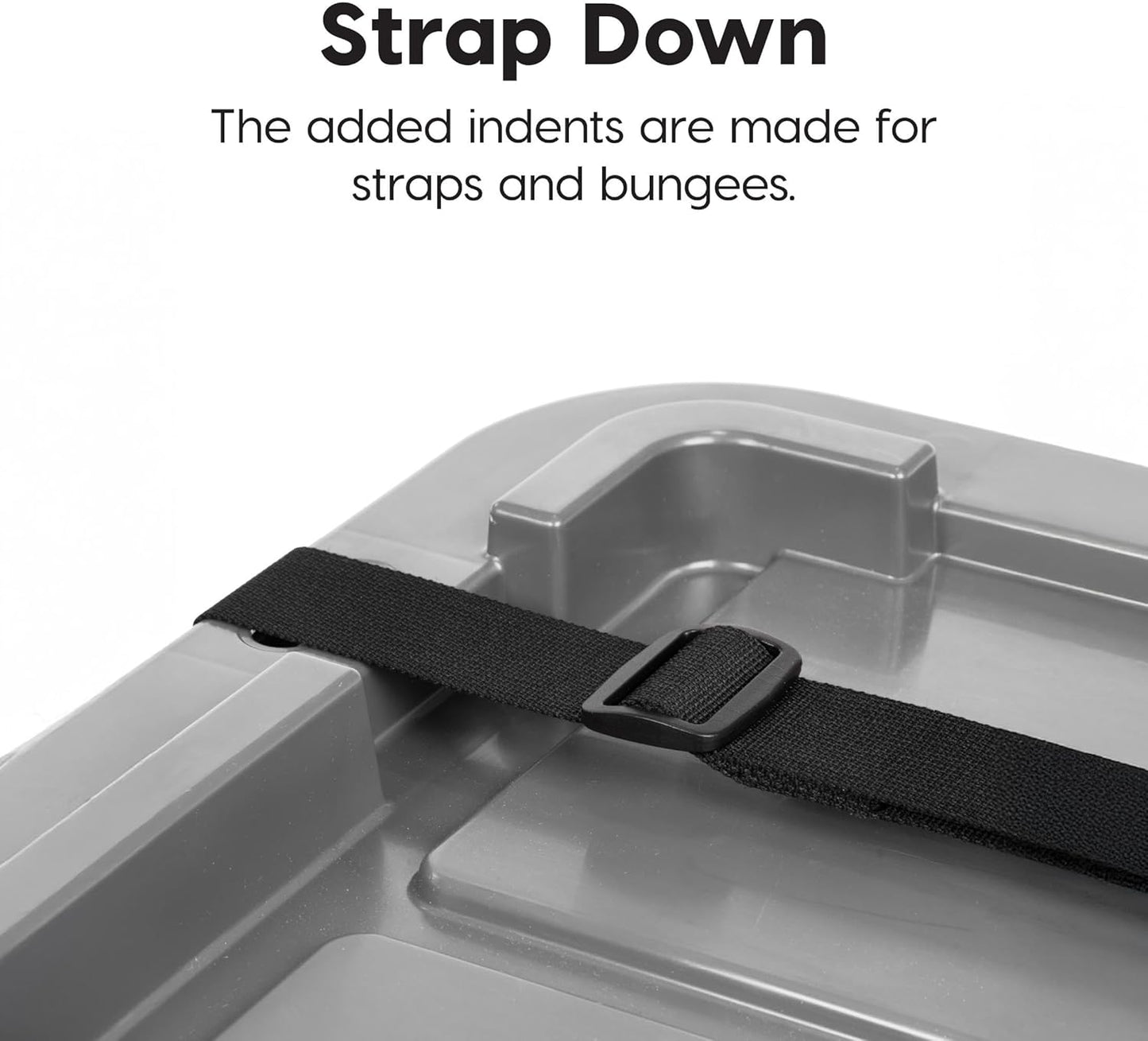 IRIS USA 4-Pack 27 Gallon Storage Bins with Lids |Made in USA| Heavy Duty Plastic Tote Containers for Truckbed Tool Box Organization, Large - Gray