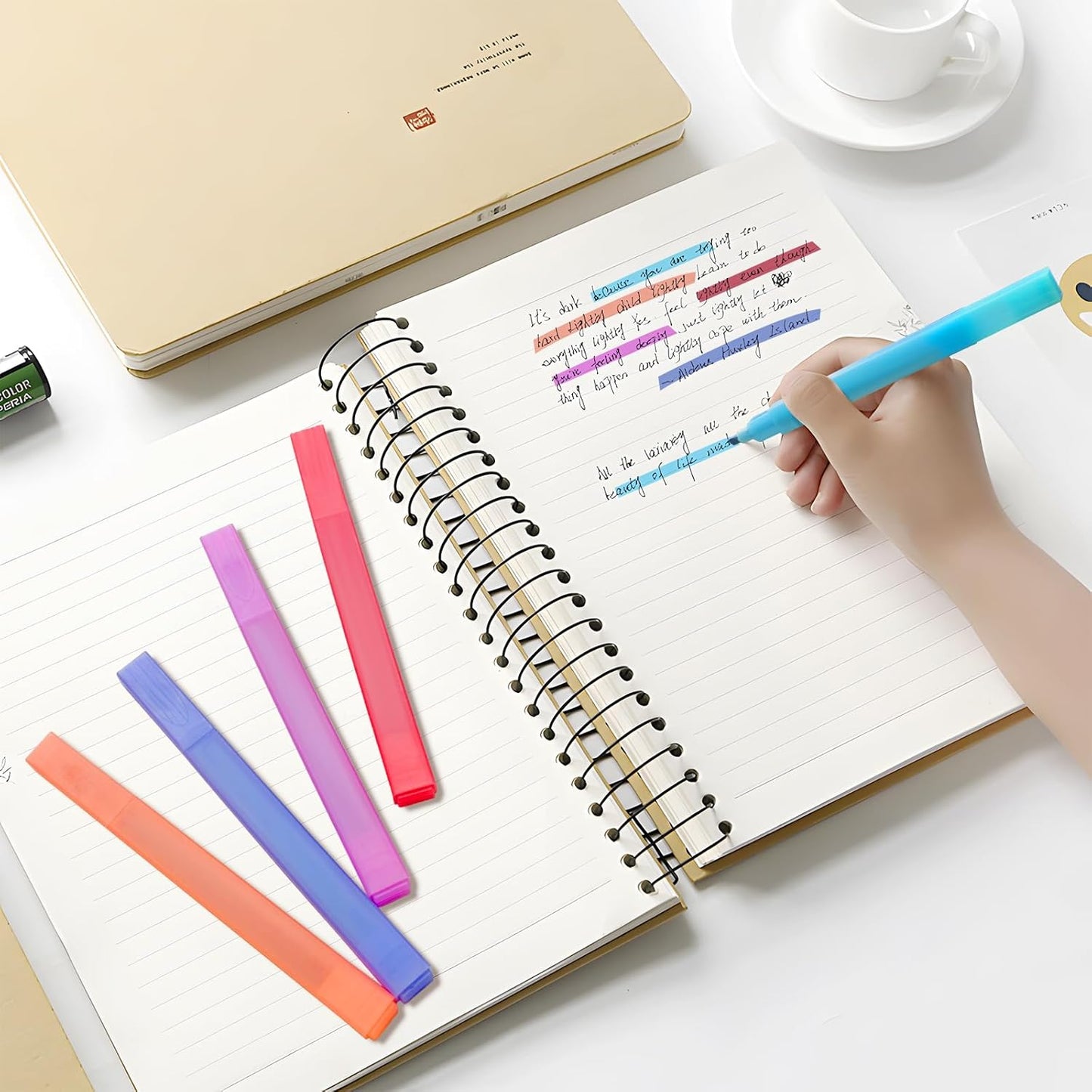 YOOUSOO Highlighters Assorted Colors, 8 Pcs Bible Highlighters, Aesthetic Cute Pastel Highlighter Set, Bible Highlighter and Pens No Bleed, Chisel Tip, Candy Colors, No Bleed Bibles Assorted Colors