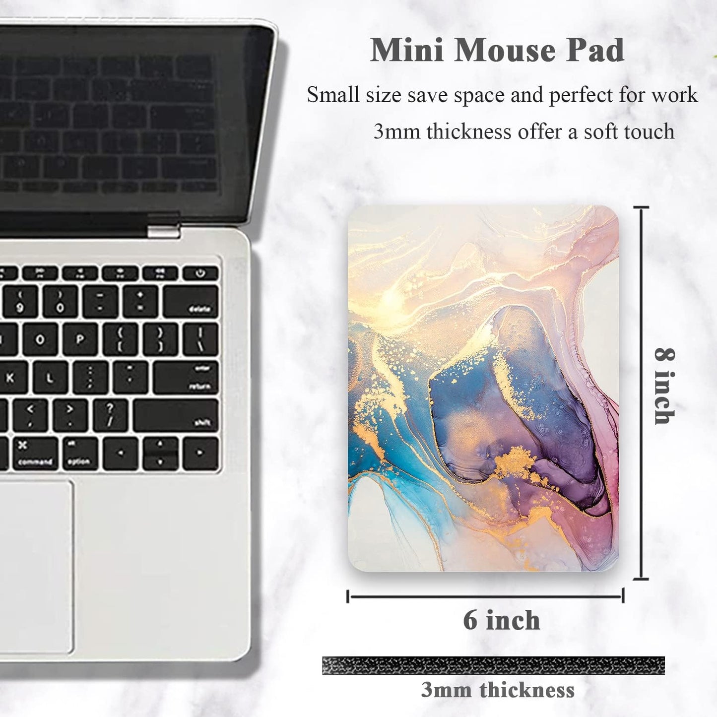 Small Mouse Pad, Mini Mouse Pad 6 x 8 Inch, Thick Rubber Waterproof Mouse Mat, Cute Mousepad for Women Men Kids Wireless Mouse Mini Laptops Keyboard Tray Home Office Travel