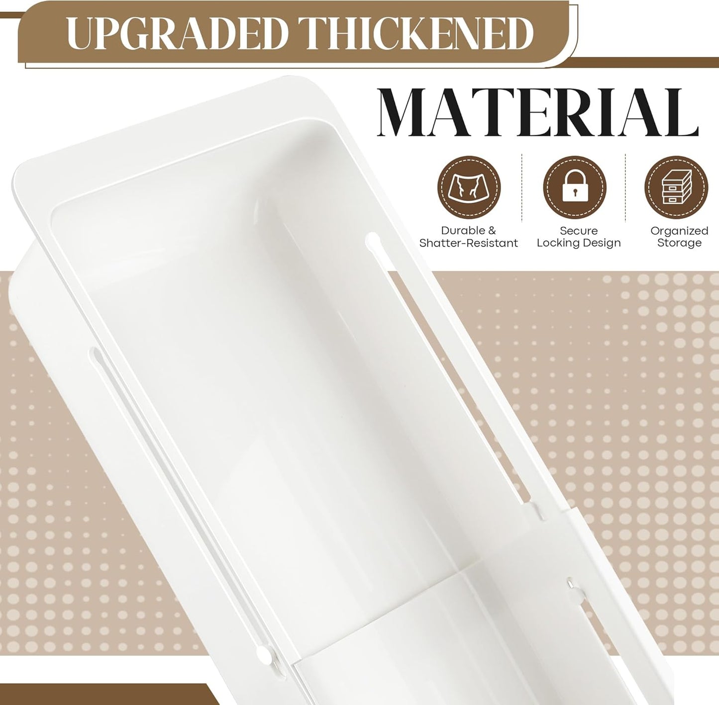 1 Pack Deep Drawer Organizer Bins, Sliding Drawer Organizer Bin Expandable and Adjustable Tray for Kitchen Utensils, Towels, BBQ Tools, Durable Plastic Sliding for Easy Storage (17.4-27.6")