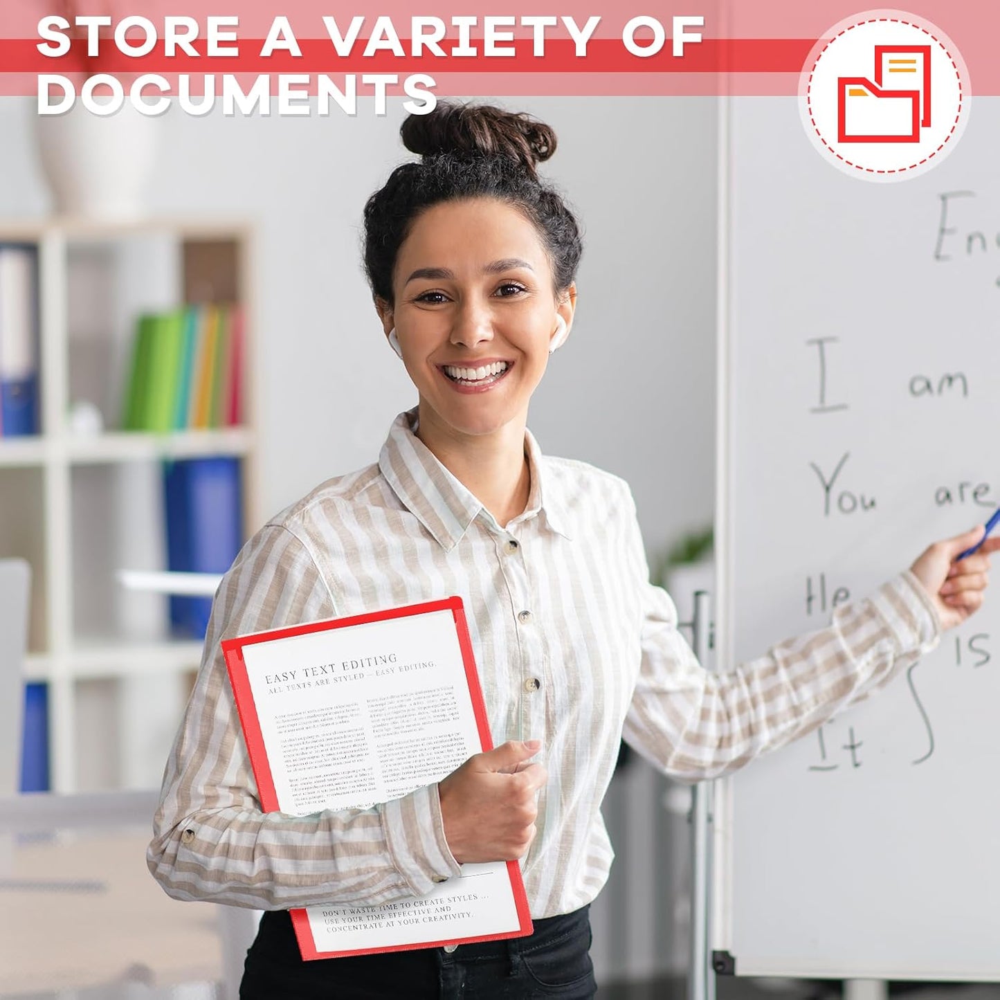 Henoyso 24 Pcs Folders with Pocket School to Home Folder Heavy Duty 2 Pocket Homework Folders with Clear Front Pockets for School Students Parent Teacher Communication (Red)