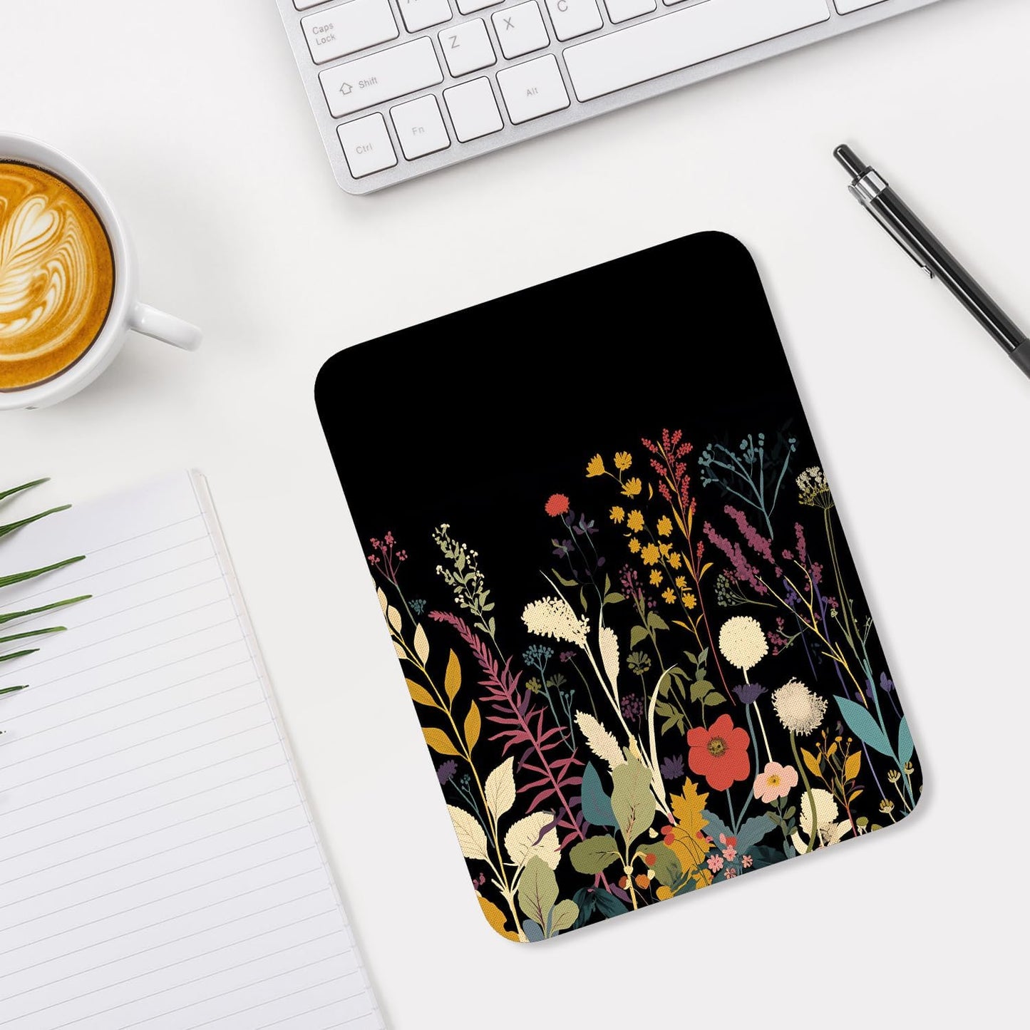Small Mouse Pad, Mini Mouse Pad 6 x 8 Inch, Thick Rubber Waterproof Mouse Mat, Cute Mousepad for Women Men Wireless Mouse Laptops Home Office, Beautiful Flowers and Plants