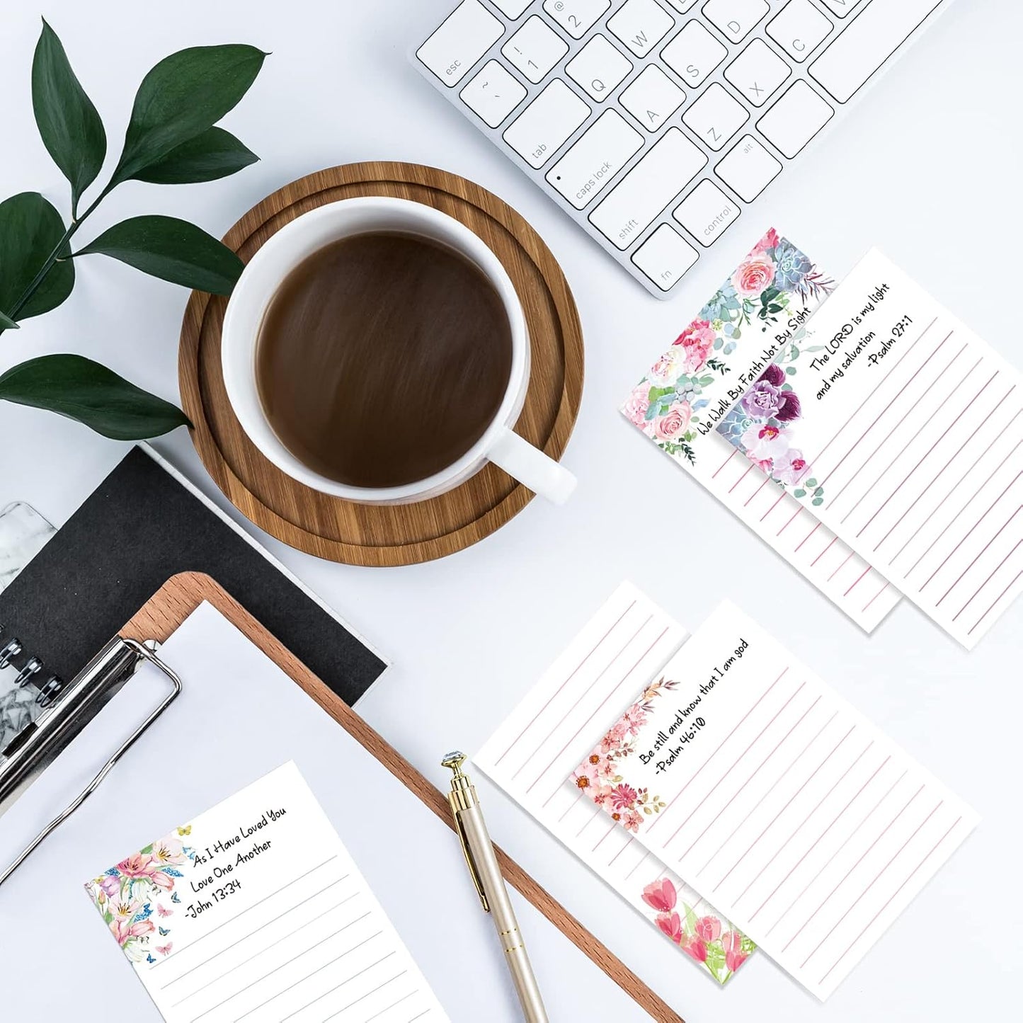 8 Pack Christian Sticky Notes Samll Scripture Inspirational Memo Pads Floral Design Adhesive Religious Bible Verse Quotes Notepads for Writing Diary Lists Schedules, 4 x 5. 5 Inch(Simple Style)