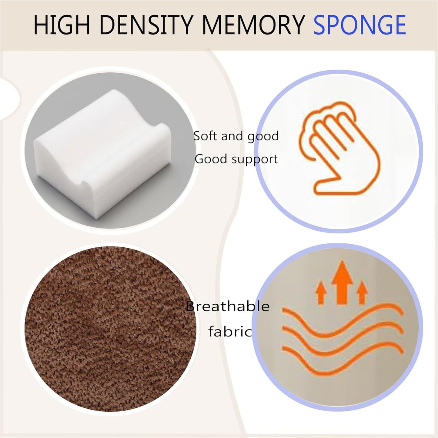 Foot Rest for Under Desk at Work, Ergonomic Under Desk Footrest with Washable Cover, Memory Foam Foot Stool for Office Chair & Gaming Chair, Back & Hip Pain Relief, Brown