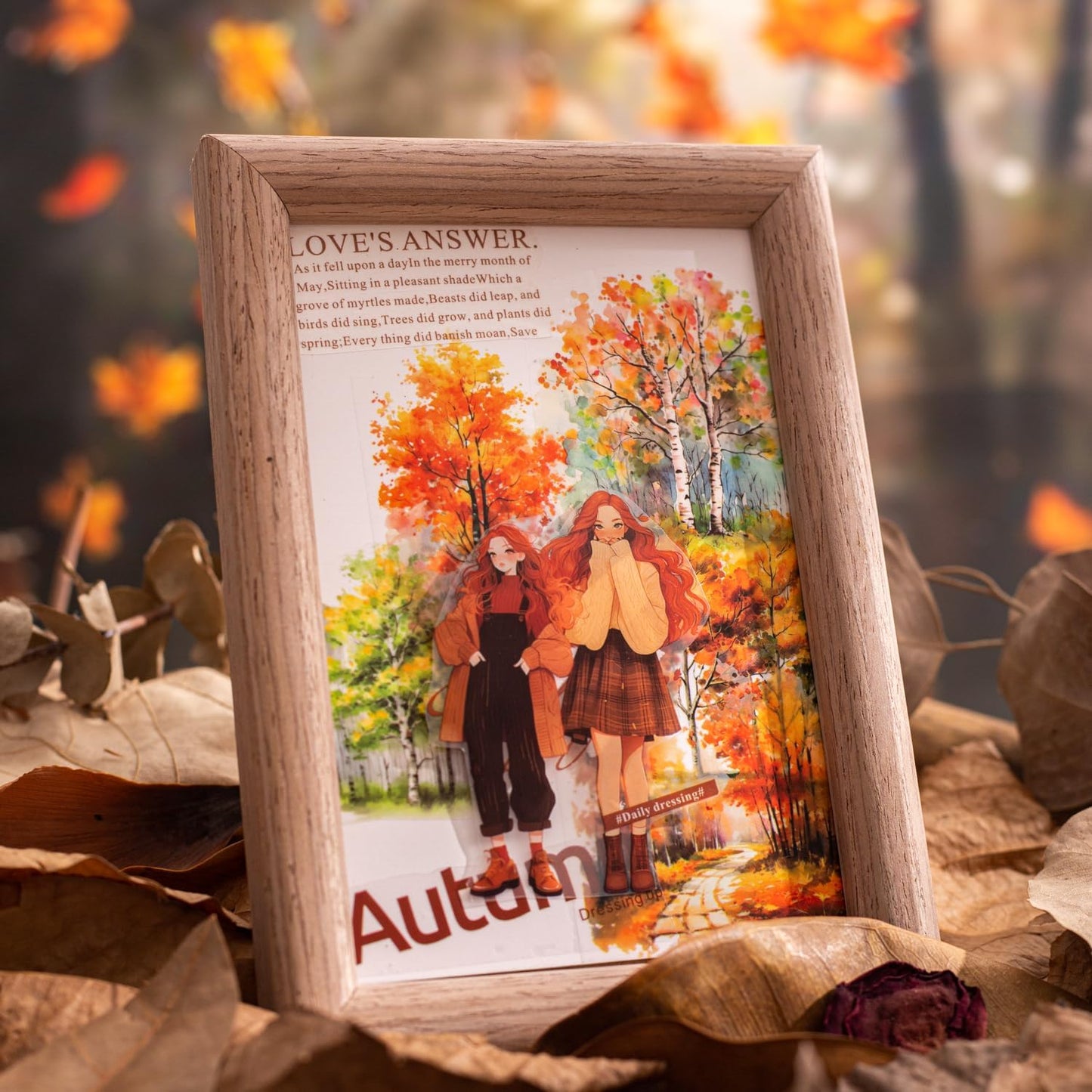 Scrapbook Nature Stickers Set,6 Rolls PET Plant Tape Stickers for Journaling,Forest Washi Tape for Junk Journal Supplies,Scrapbooking,DIY Craft,Photo Frame(Forest)