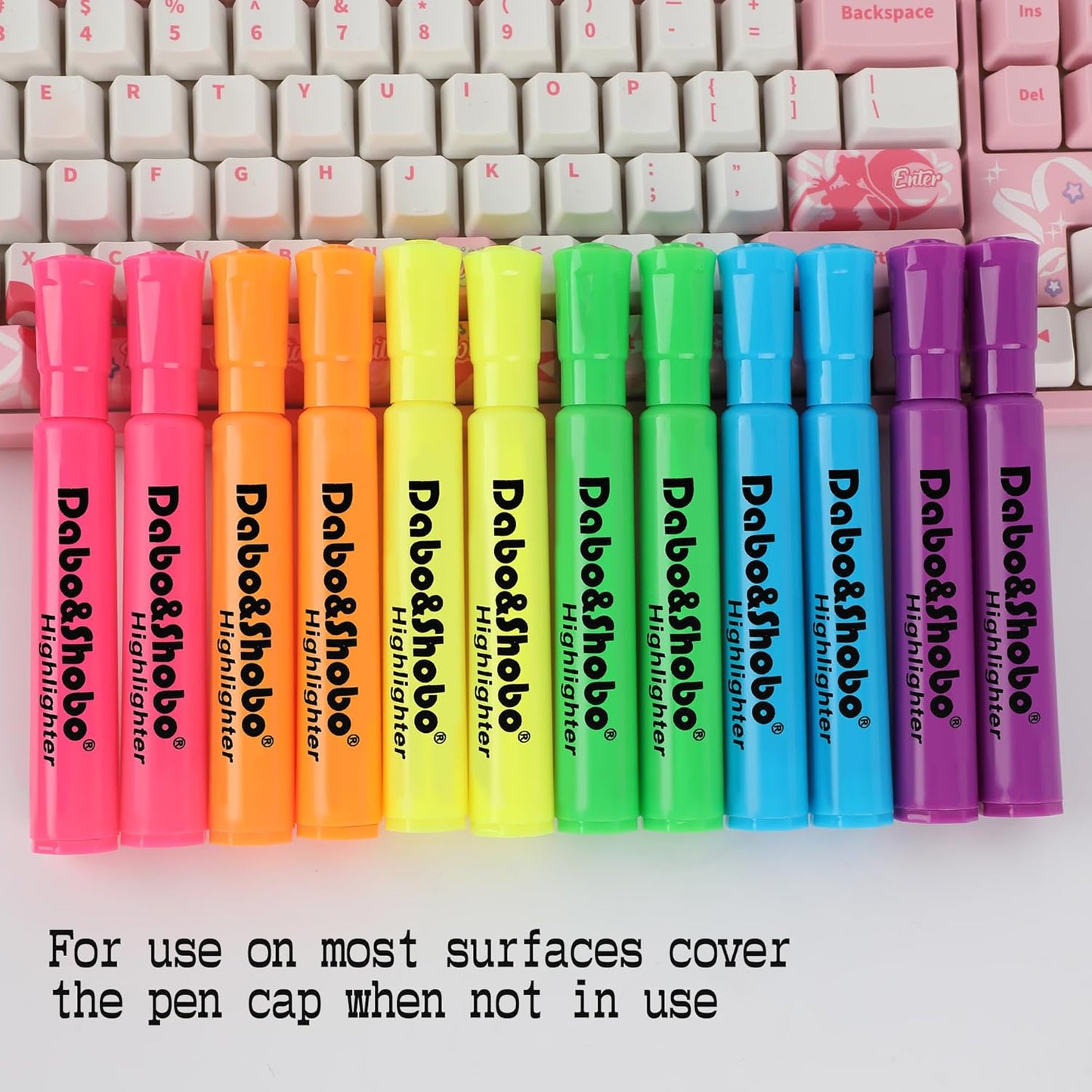 Dabo&Shobo Highlighters 108 Pack, Tank Style Highlighters Assorted Fluorescent Colors, 6 Bright Colors Chisel Tip Highlighter Markers for Coloring