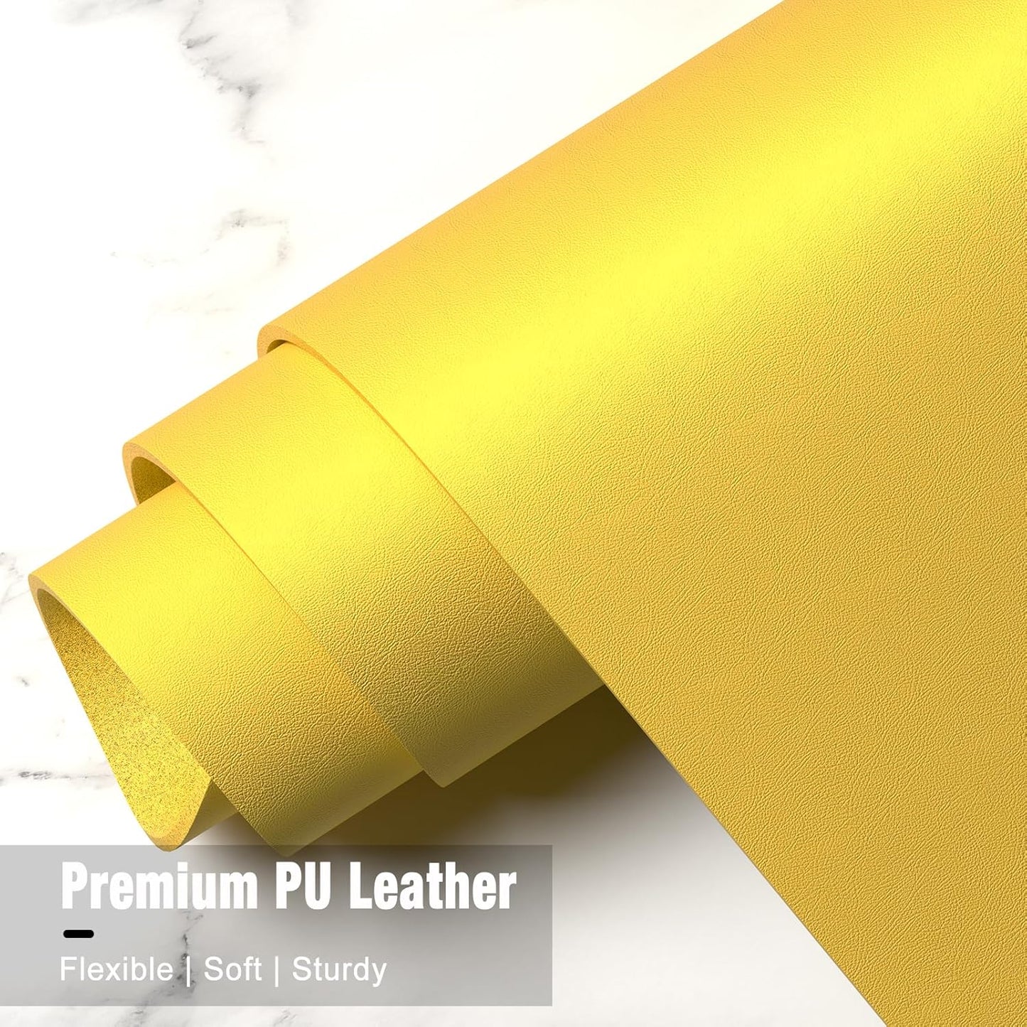 Hsurbtra Desk Pad, 30" x 14" PU Leather Desk Mat, XL Extended Mouse Pad, Waterproof Desktop Blotter Protector, Non-Slip Ultra Thin Large Laptop Keyboard Writing Mat for Office Home, Yellow