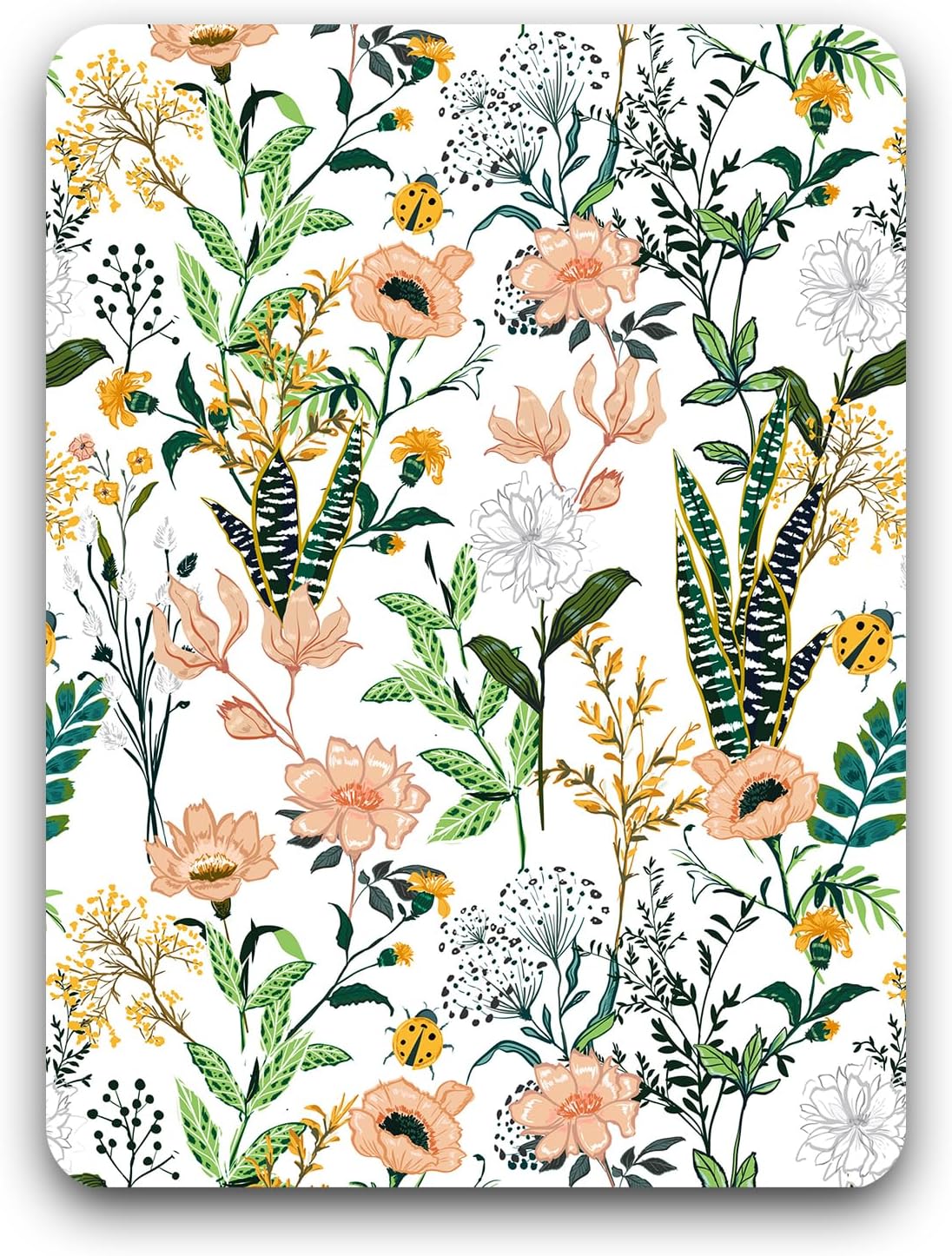 Small Mouse Pad, Mini Mouse Pad 6 x 8 Inch, Thick Rubber Waterproof Mouse Mat, Cute Floral Mousepad for Women Kids Wireless Mouse Mini Laptops Keyboard Tray Home Office Travel, White Flowers