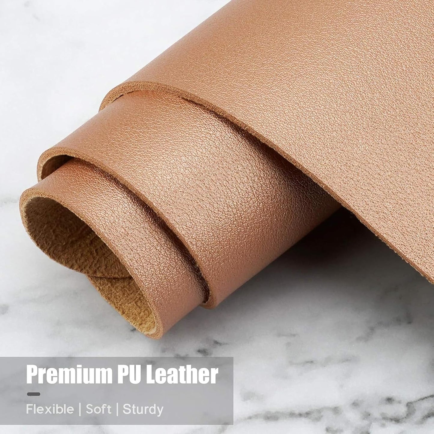 Hsurbtra Desk Pad, 30" x 14" PU Leather Desk Mat, XL Extended Mouse Pad, Waterproof Desktop Blotter Protector, Non-Slip Ultra Thin Large Laptop Keyboard Writing Mat for Office Home, Rose Gold