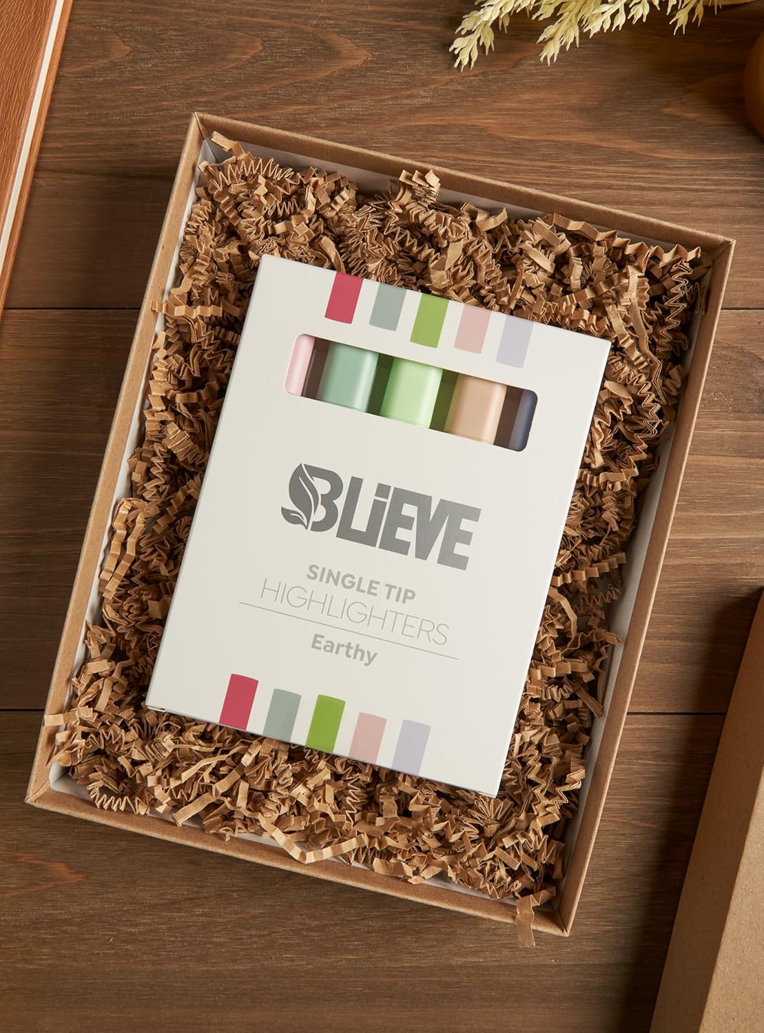 BLIEVE- Aesthetic Highlighters No Bleed Through Assorted Colors, Cute Highlighter For Journaling Office Supplies And Accessories, Bible Highlighters And Pens No Bleed Chisel Tip (EARTHY)