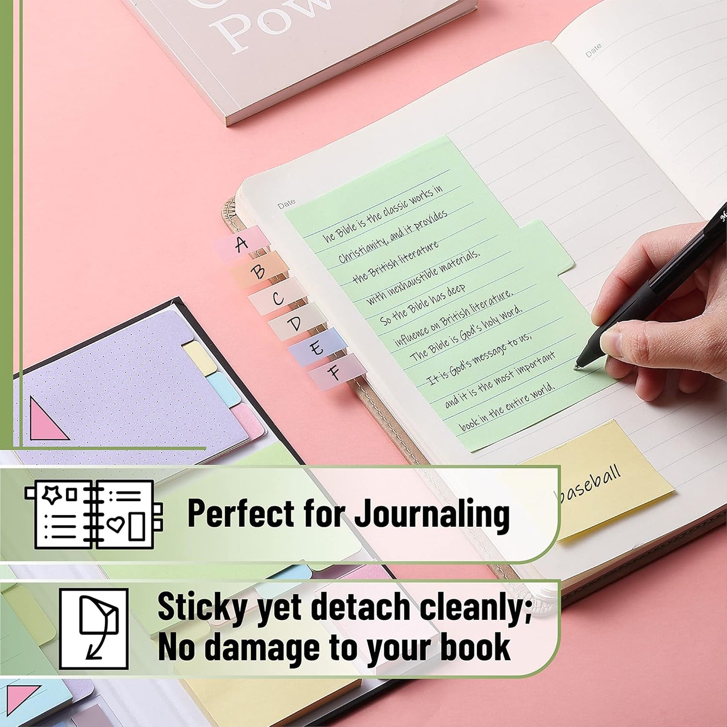 Mr. Pen- Sticky Note Set, 410 Pack, Pastel Colors, Sticky Notes Tabs, Divider Sticky Notes, Office Supplies, Planner Sticky Note Dividers Tabs, Book Notes, Bible Sticky Notes