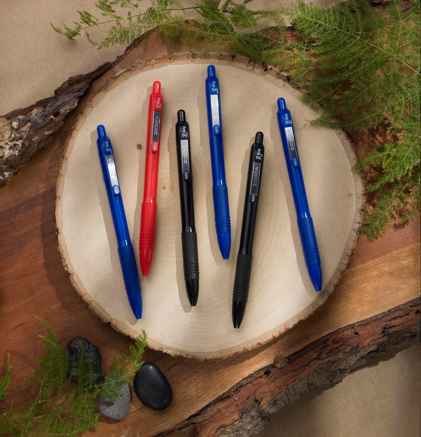 Zebra Pen Z-Grip Recycled Retractable Ballpoint Pens, 1.0mm, Blue Ink, Durable Metal Clip, 68% Recycled (GRS Certified; Global Recycled Standards), 24-Pack (20324)