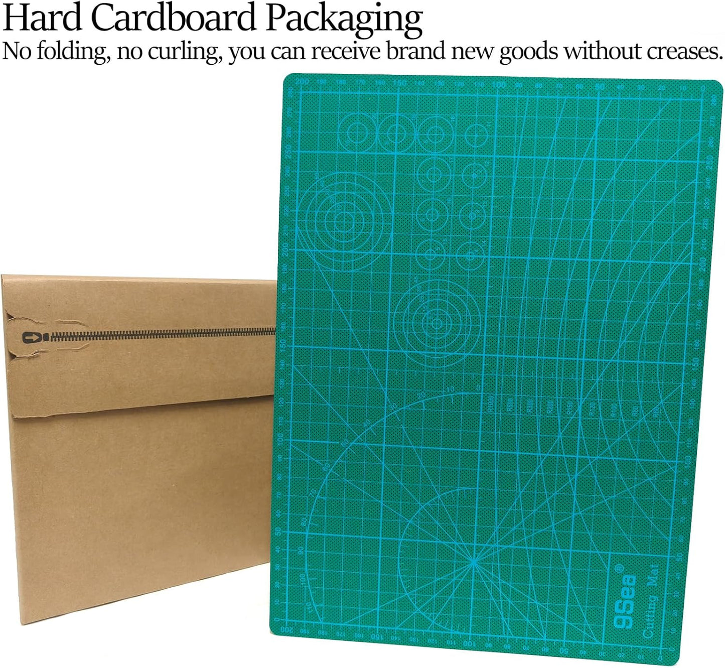 Self Healing Cutting Mat with Grid for Handmade Paper Cutting, Leather Crafts, Carving, Desktop Protectors 5-Ply Quilting Board A2-60x45x0.3cm(23.62x17.72x0.118in Green)