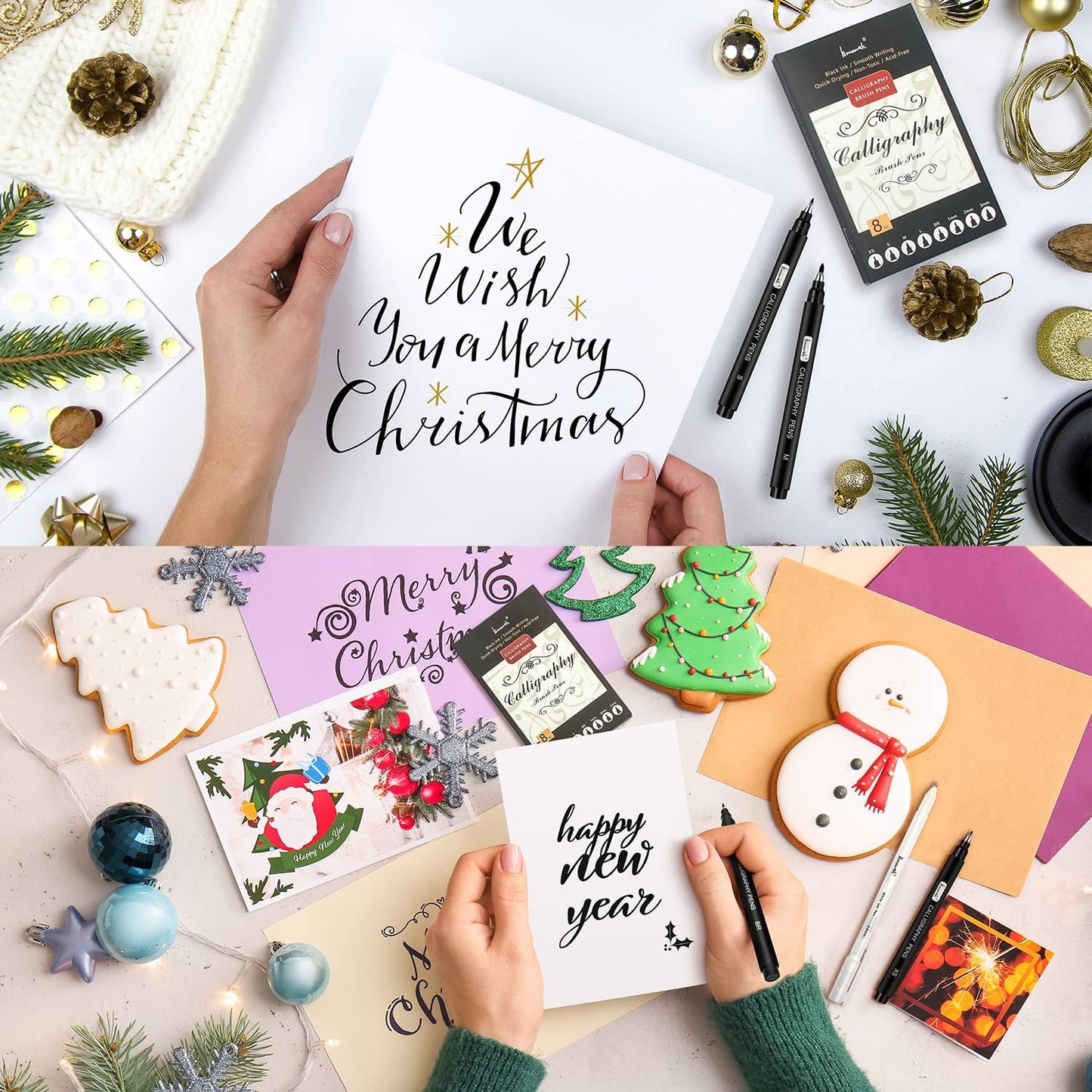 Calligraphy Pens,8 Size Calligraphy Pens for Writing,Brush Pens Calligraphy Set for Beginners, Hand Lettering Pens