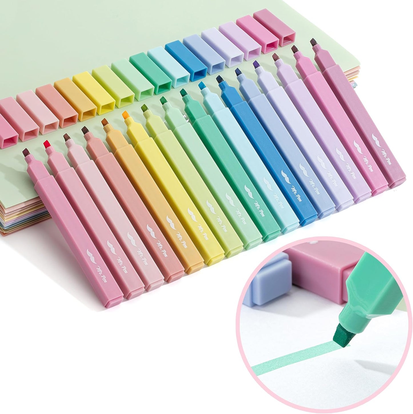 Mr. Pen- Aesthetic Highlighters, 32 Pack, Chisel Tip, Pastel Colors, Cute Highlighters Assorted Colors, Back to School Supplies