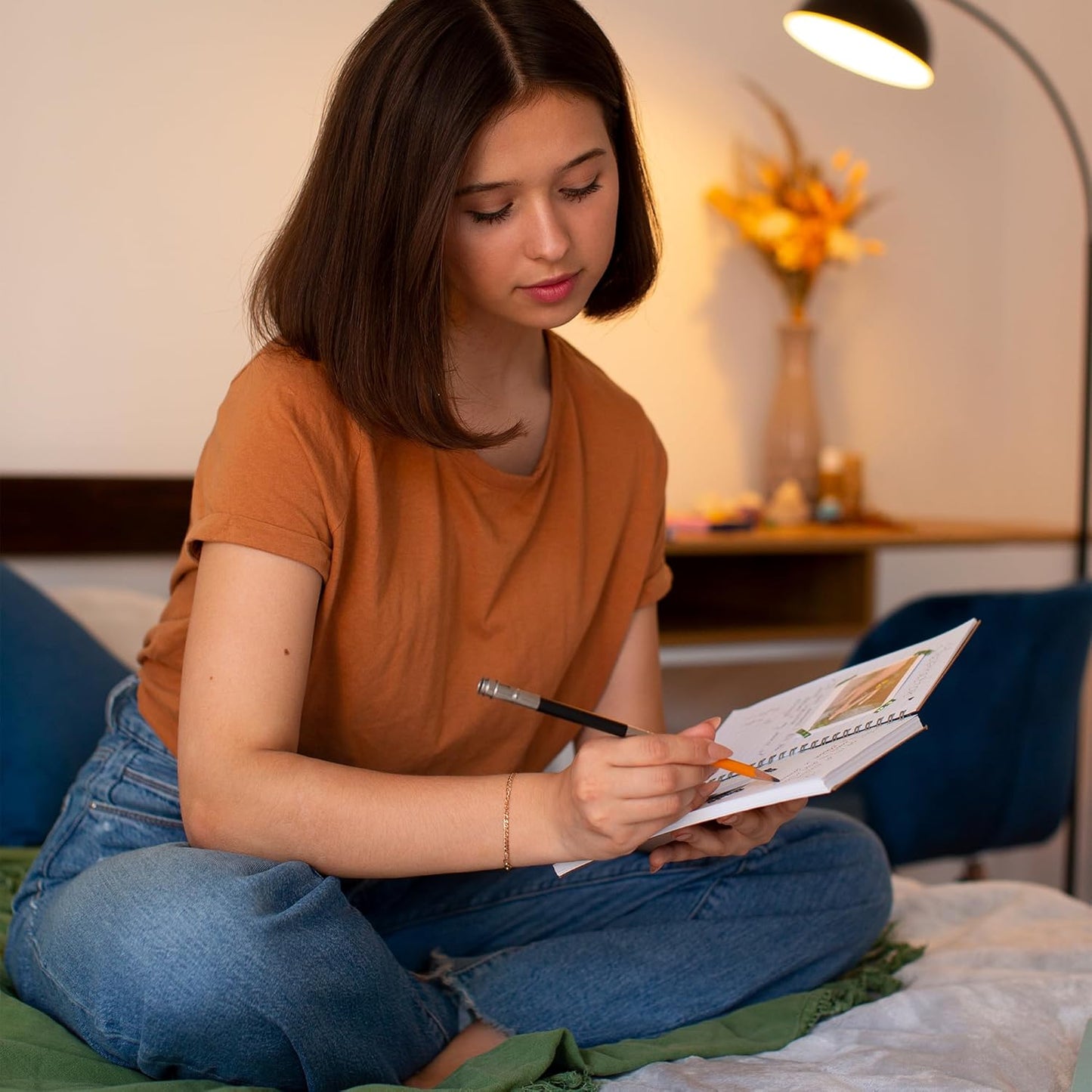 Spiral Notebook for Women, Durable A5 Leather Hardcover Notebooks, 140 Lined Pages, Cute Notebooks for Perfect Supplies at School, 8.3 x 6.2 in