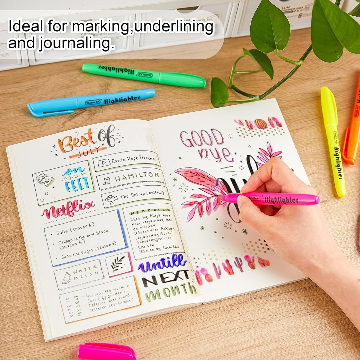 Shuttle Art 108 Pack Highlighters, Highlighters Assorted Colors Set, 6 Bright Colors Chisel Tip Dry-Quickly Non-Toxic Highlighter Markers Bulk for Adults Kids Highlighting in Home School Office