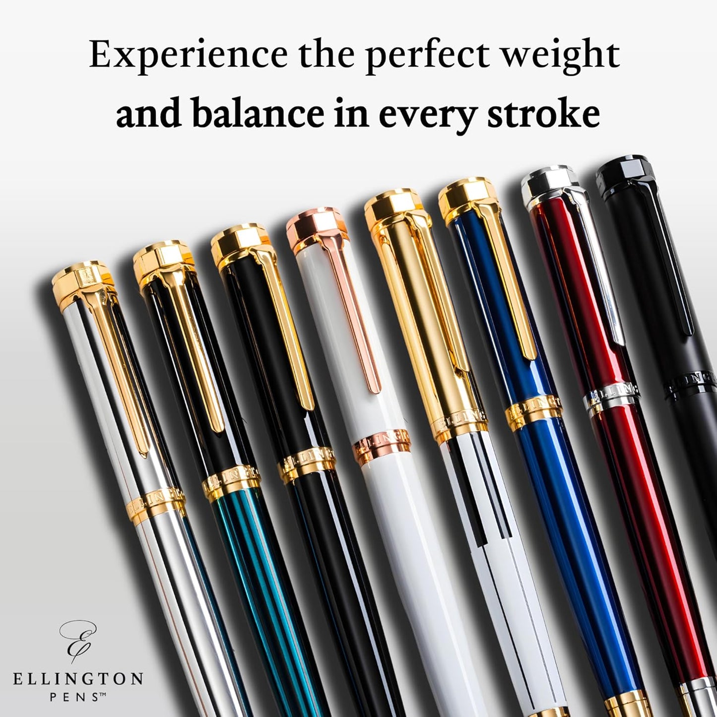 Ellington Pens Luxury Fountain Pen Set - Smooth Medium Nib- Includes 3 Ink Cartridges, Refillable Ink Converter, Gift Box- Fountain Pens For Writing, Calligraphy, Journaling, Sketching (Master Chopin)