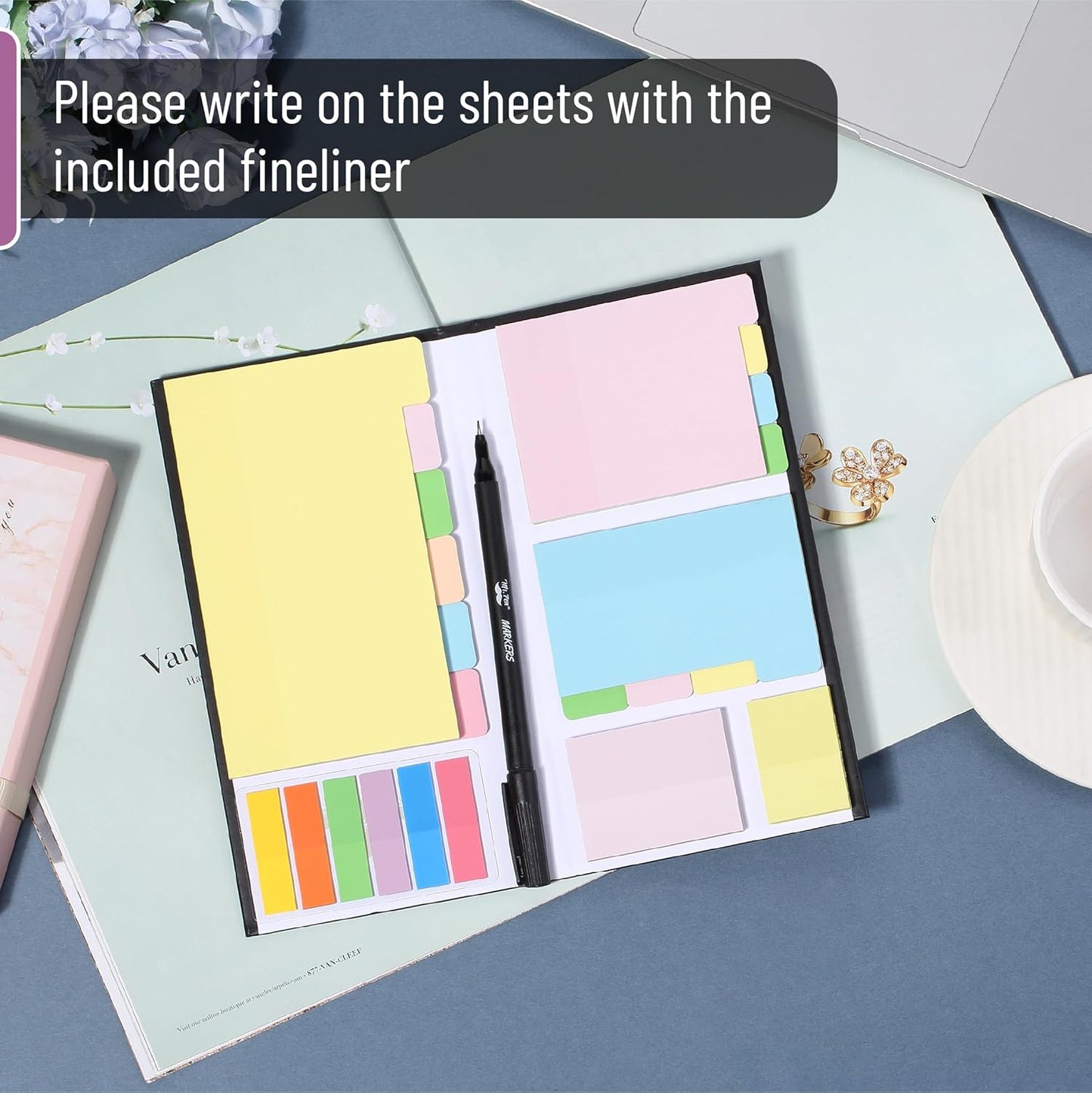 Mr. Pen- Sticky Note Set, 380 Pack, Pastel Colors, Transparent Sticky Notes Tabs, Divider, Christmas Gift