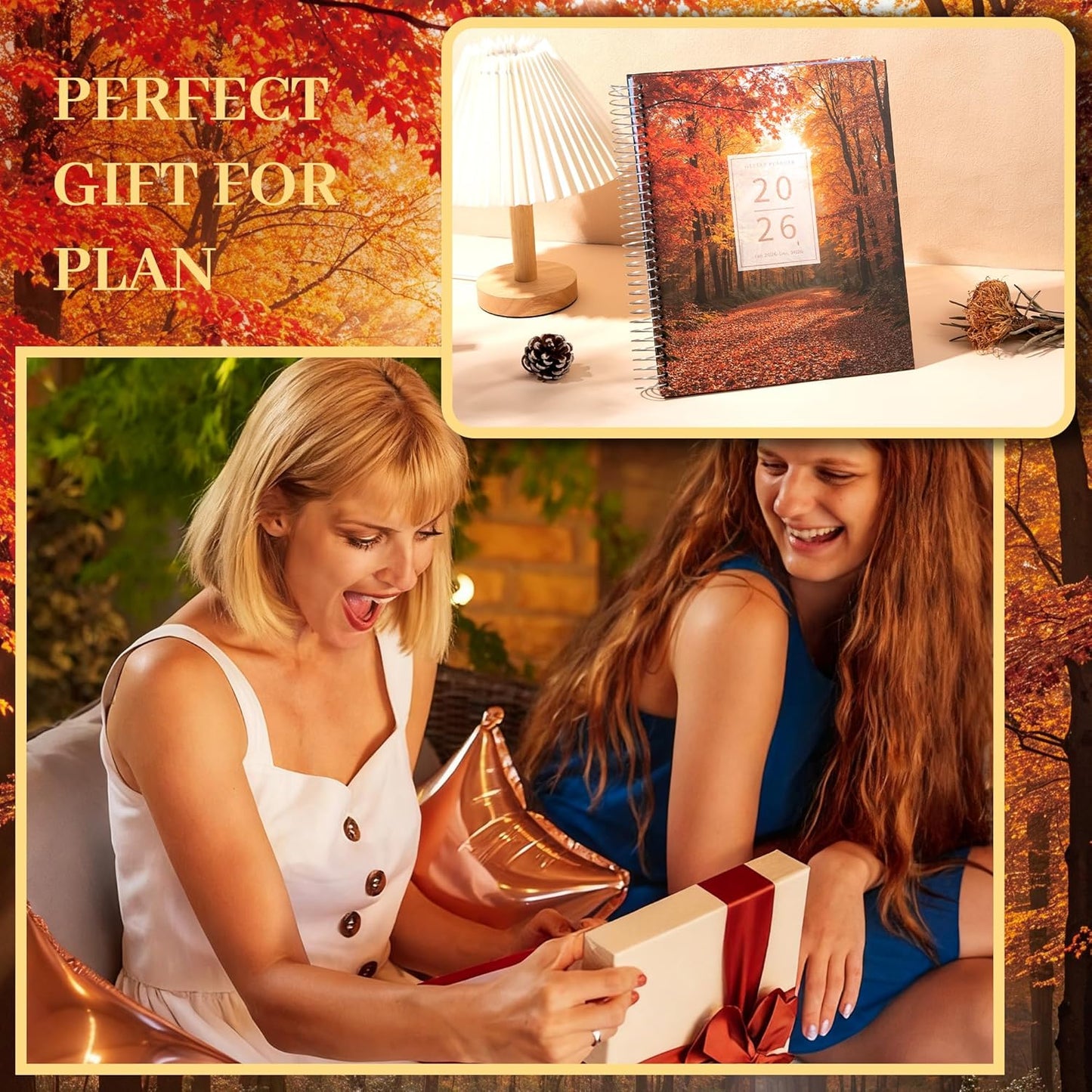 CAGIE 2026 planner Weekly and Monthly Jan 2026-Dec 2026 Hardcover Hourly Daily Planners for Women 26 Calendar Planner with Stickers Spiral Bound Yearly Agenda, 8.5 x 11