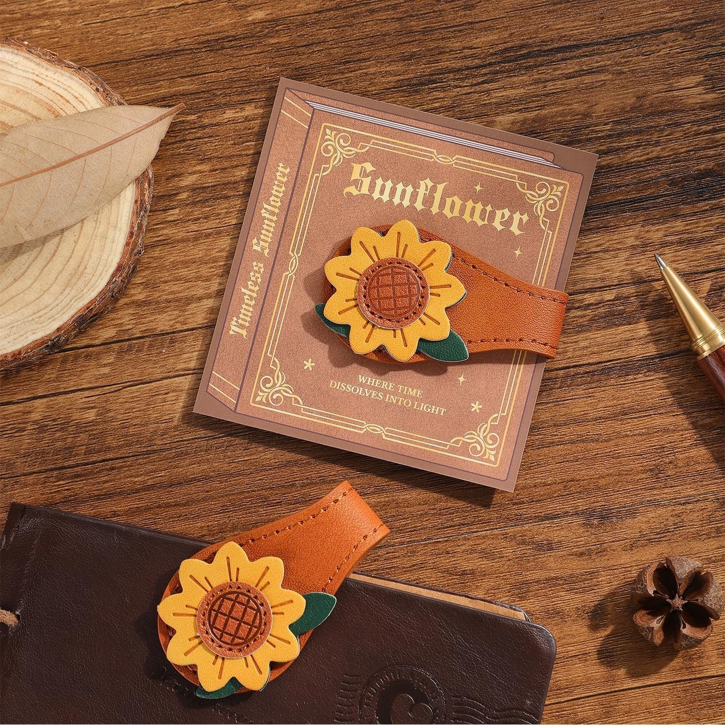 2PCS Vintage Magnetic Leather Bookmark, Leather Magnetic Bookmarks for Women, Magnetic PU Bookmarks Clip Book Accessories