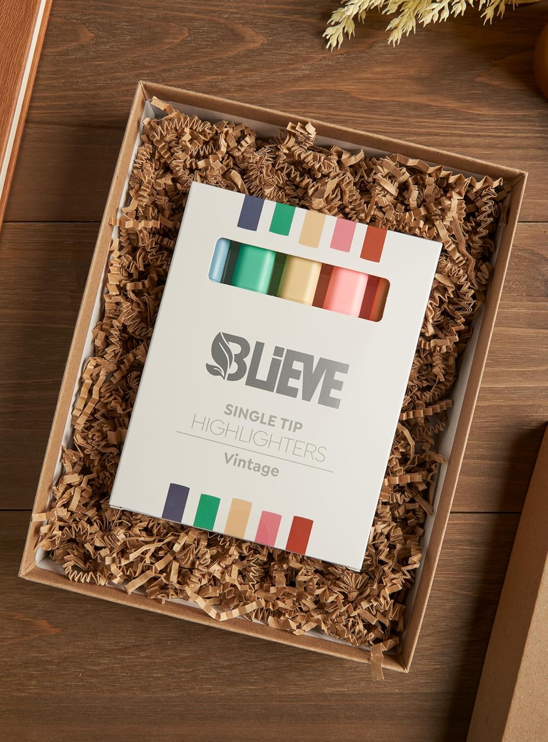 BLIEVE- Aesthetic Highlighters No Bleed Through Assorted Colors, Cute Highlighter For Journaling Office Supplies And Accessories, Bible Highlighters And Pens No Bleed Chisel Tip (VINTAGE)