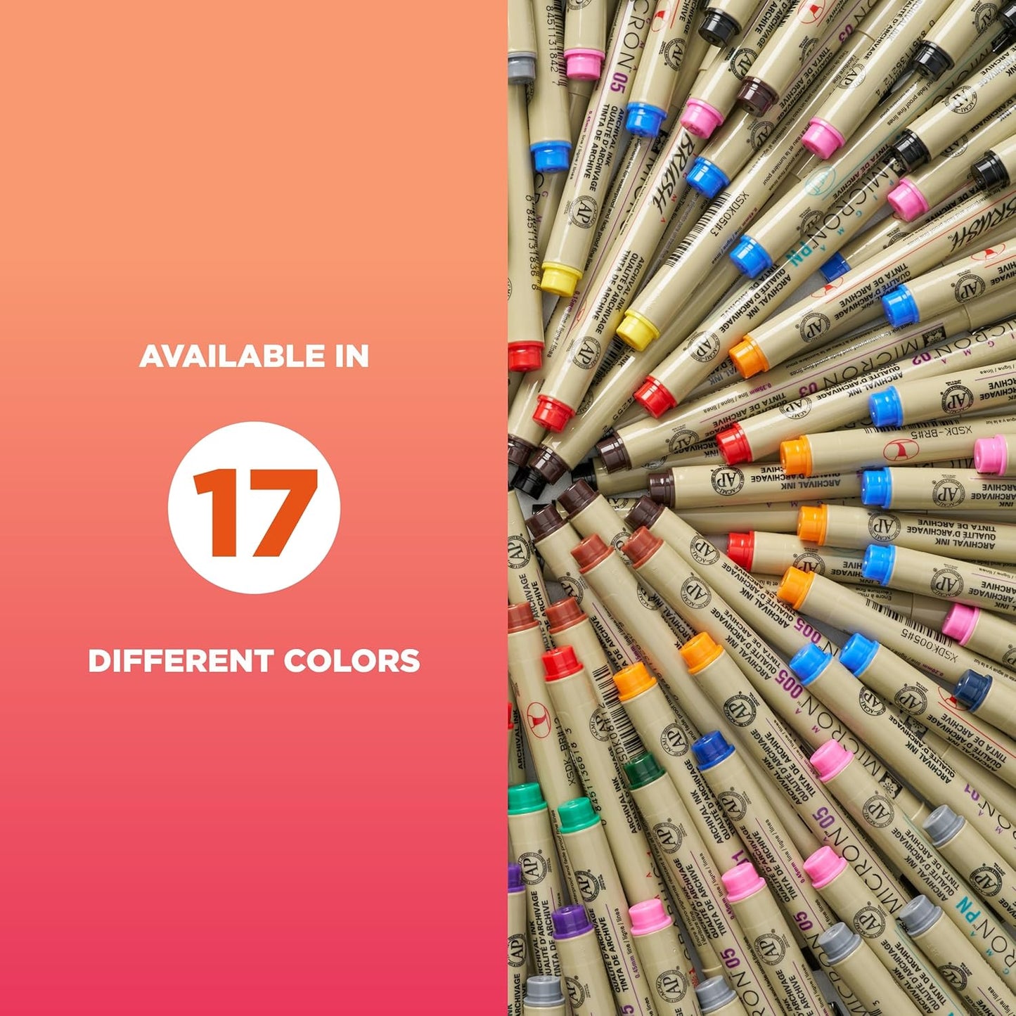 Sakura Pigma Micron, Graphic & Brush Fineline Pens, Archival Black Ink, 8 PK 30067