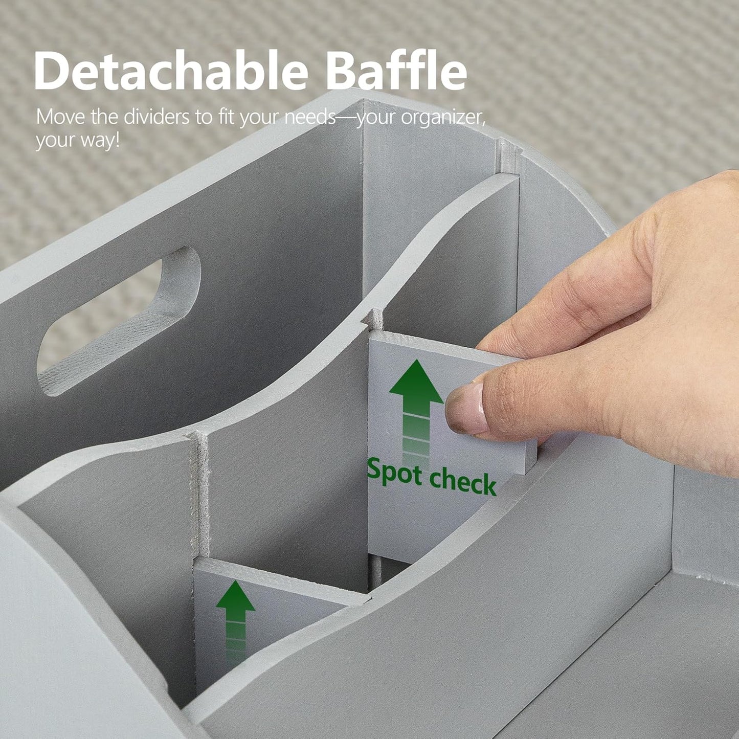 Pine Wood Mail Organizer for Desk - Rustic Farmhouse Mail Sorter Countertop Organizer for Letter Paper, Files & Everyday Essentials - Wooden Folder Organizer with Drawer for Home & Office Decor (Gray)