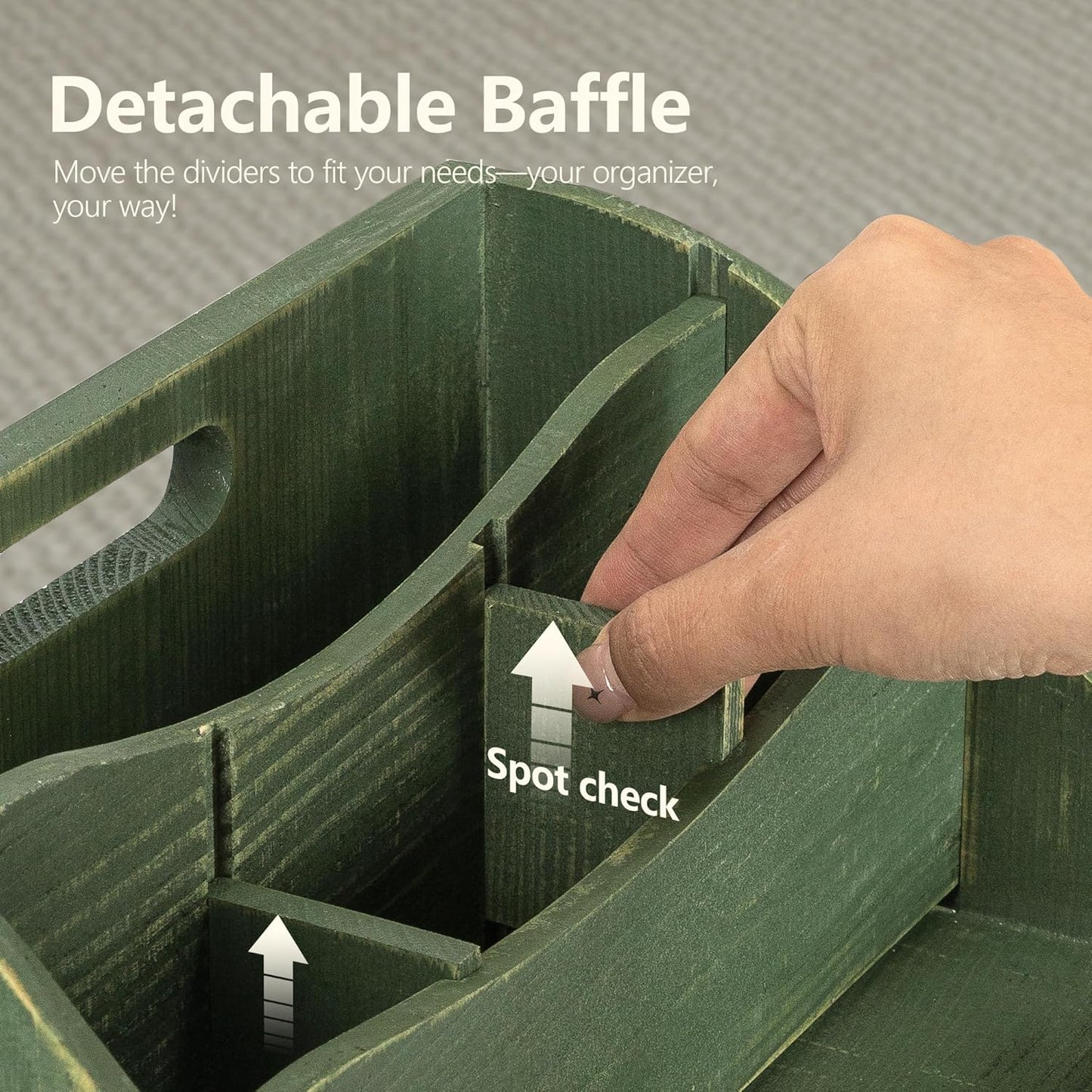 Rebee Vision Pine Wood Mail Organizer for Desk - Charming Farmhouse Mail Holder Organization with Drawer & Dividers - 4-Slot for File & Jewelry Sorter, Mail Organizer Countertop for Home Decor(Green)