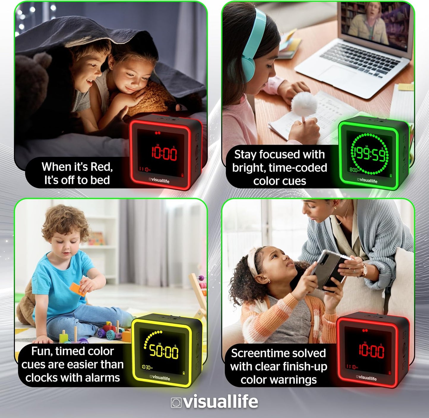 Visual Timer for Kids, Adults, ADHD, Autism & Dyslexia - New Timed Color Cues Anchor Focus, Track Progress & Guide Transitions - For Home, Teacher Classrooms, Homeschool, Business & Groups