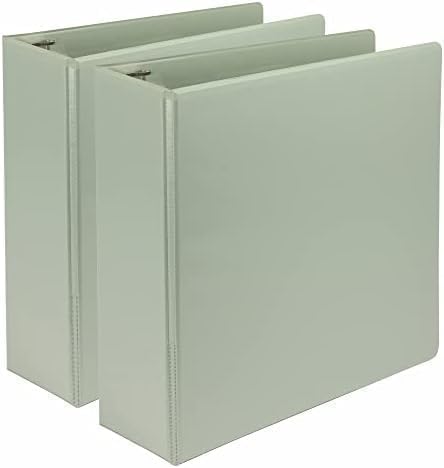 Samsill Plant-Based 3 Inch Durable D-Ring, Made in USA, View Binder, Eco-Friendly, USDA Certified Biobased, Sage Green 2 Count (Pack of 6)