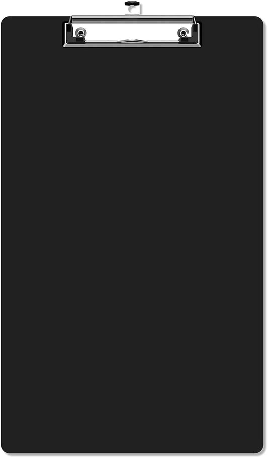 Legal Size Clipboard, 8.5 x 14 Black Plastic Long Clip Board with Low Profile Clip, 9 x 15 in, Suitable for Legal Lawers and Business, Office Supply