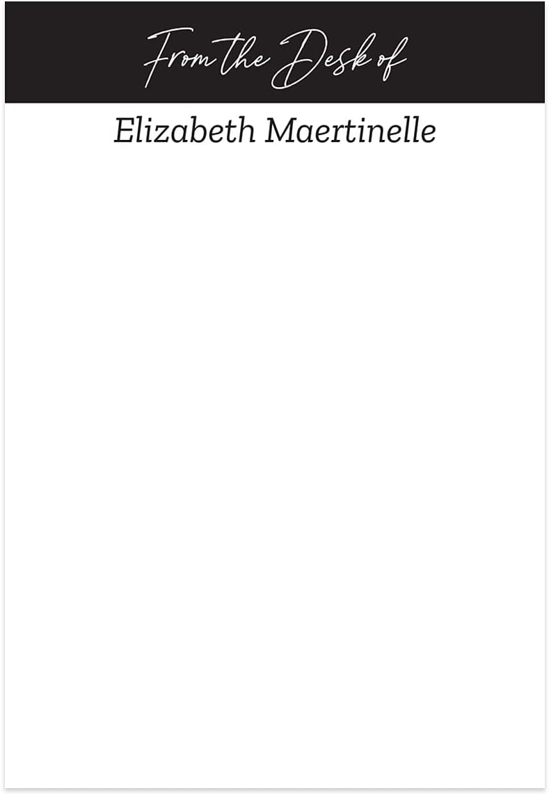 from The Desk of Personalized 4" x 6" Sticky Note Pads/Modern Set of 3 Custom Pads / 50 Sticky Sheets Per Pad/Customized Note Pads Made in The USA