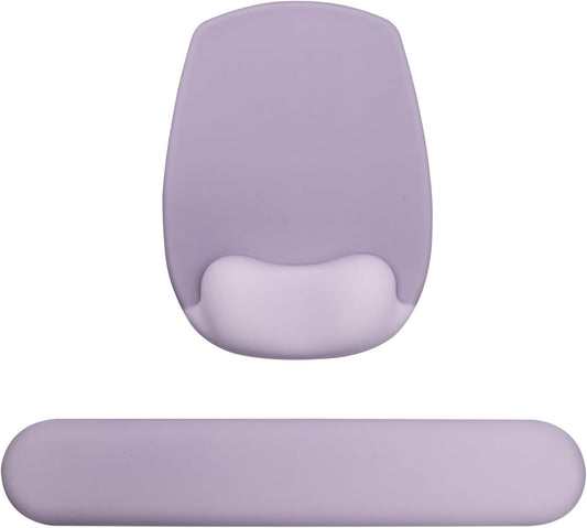 Wrist Rest Support for Mouse Pad and Keyboard Set, Ergonomic Gel Computer Keyboard Wrist Rest with Memory Foam for Long Hours of Work, Gaming, Studying-Relieve Wrist Pain (Purple)