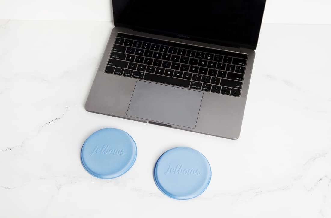 Jelbows Ergonomic Fabric Wrist Rest Set for Arms & Elbows, Comfort for Office & Gaming, Wrist and Typing Pain Relief, Support for Easy Typing, Durable, Lightweight & Comfortable (Small Blue, 2 Pack)