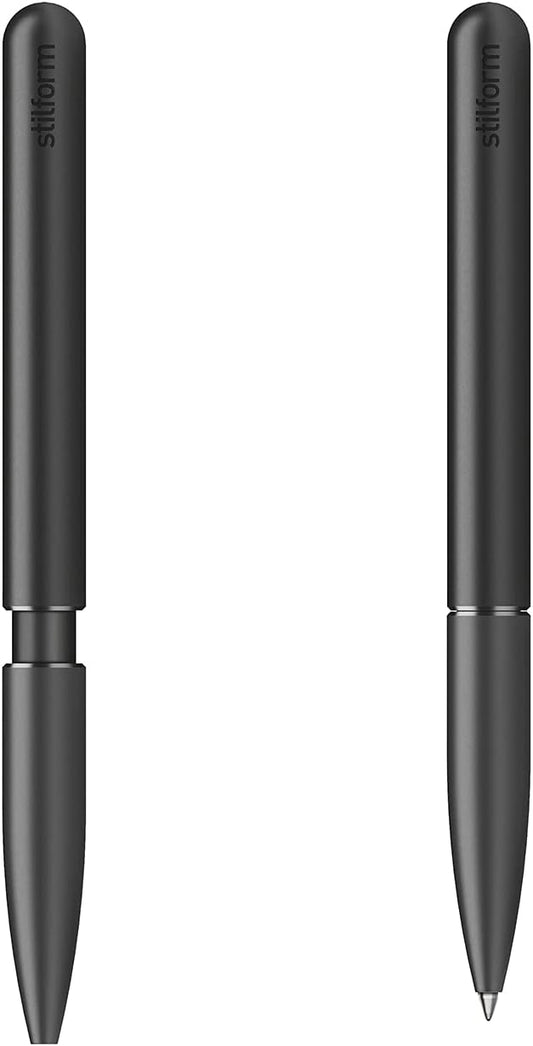 Ballpoint Pen - Precision Milled Aluminum with Magnetic Closure Mechanism and Superior Schmidt Refill - Award Winning Design (Warp Black)