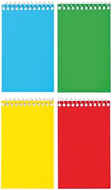 Parque et Papier Memo Pads, 3x5-Inch Narrow Ruled, Double-Sided, Wirebound Memo Book, Scratch Pad, 50 Pages Each, 12 Colors Per Set, (KDASI821)
