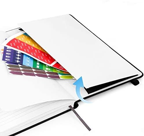 Huhuhero Lined Journal Notebooks for Work, Hardcover Leather Journals for Writing Women Men, 120Gsm Thick Paper College Ruled Notebook, Office School Supplies, 5.25"×8.25" (1, Matte Black)