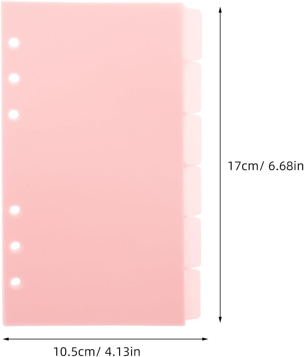 Plastic Binder Dividers with Tabs 6pcs A6 Loose Leaf Index Inserts Pastel Purple Planner Dividers for Notebooks and Organizers for Office and School Use