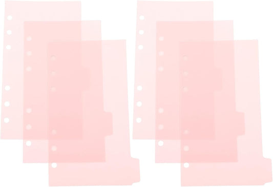 Plastic Binder Dividers with Tabs 6pcs A6 Loose Leaf Index Inserts Pastel Purple Planner Dividers for Notebooks and Organizers for Office and School Use
