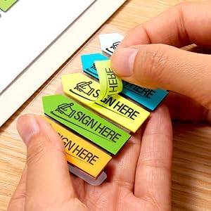 800 Sheets Sign Here Index Marker, Assorted Colors Sign Here Tabs Sign Post Here Index, Flags Vital Signs Sticky Notes for documents notebooks Contracts, Books,Files or Notary Supplies