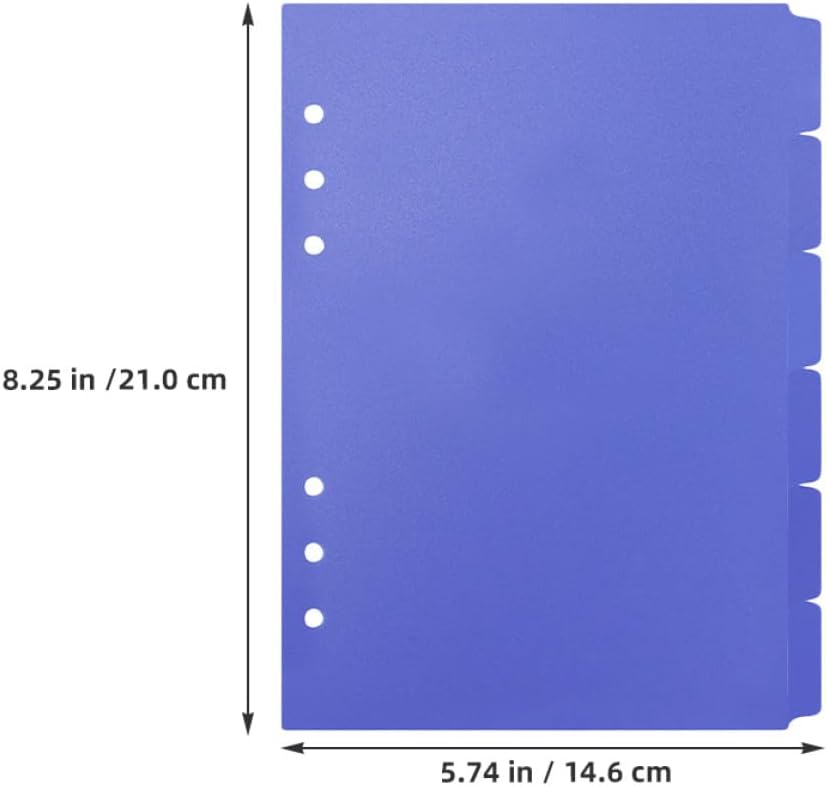 Unomor 6pcs Binder Dividers with Vertical Tabs Plastic Separators for Budget Planners Note Taking Journaling Office and School Use Refill Organizers for Pocket Binders