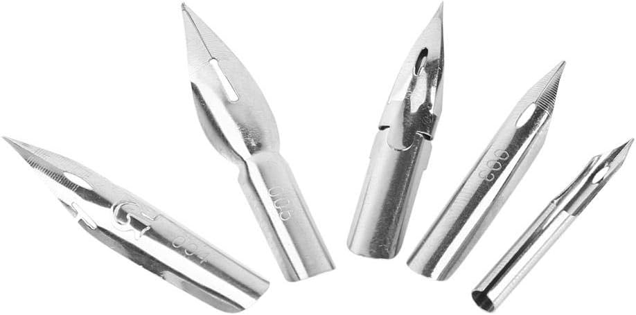 Yosoo 1 Set Cartoon Comic Dip Pen, Calligraphy Pen Writing Kit Anime Nib Drawing Painting Tools with 5 Interchangable Nibs, 2 Pen Holders and 1 Eraser