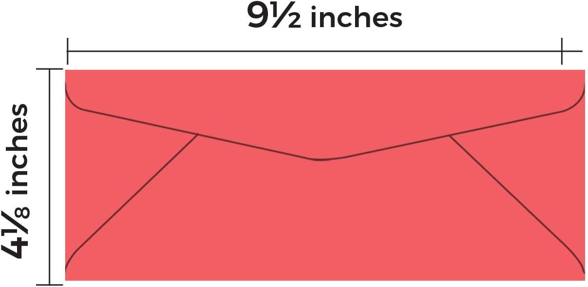 #10 Light Red Color Envelopes | Colored Standard Business Size Mailers | Value Pack of 500 Per Pack | 4 1/8 x 9 1/2 Inches (Light Red)