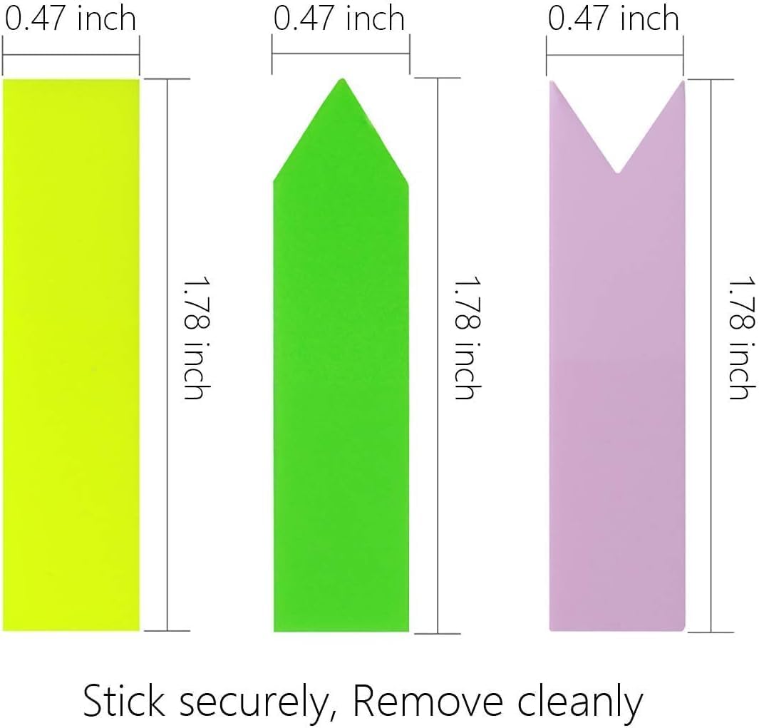 KICNIC Page Markers Sticky Index Tabs 750 Pcs, Arrow Flag Tabs Self Adhesive, Sticky Notes for Page Marking and Highlighting [3 Designs, 10 Colors] Writable, Repositionable
