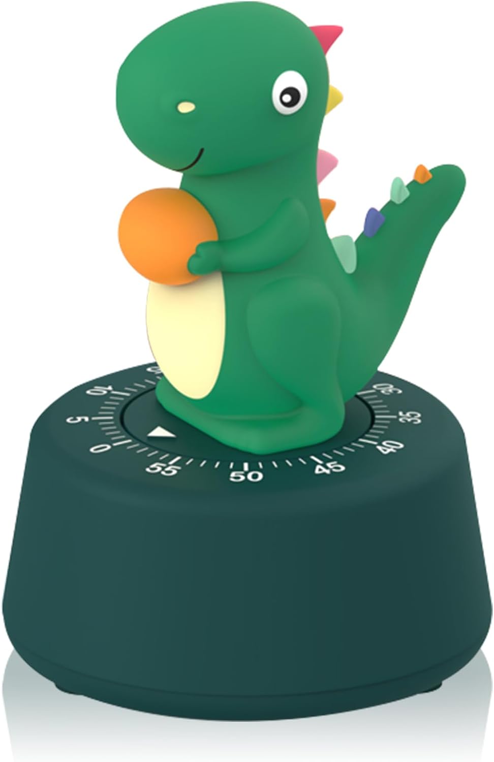 60 Minutes Mechanical Kitchen Timer,Cute Dinosaur Timer for Kids,Wind Up Egg Timer for Cooking,Reading,Classroom and Do Sports. (Dark Green)