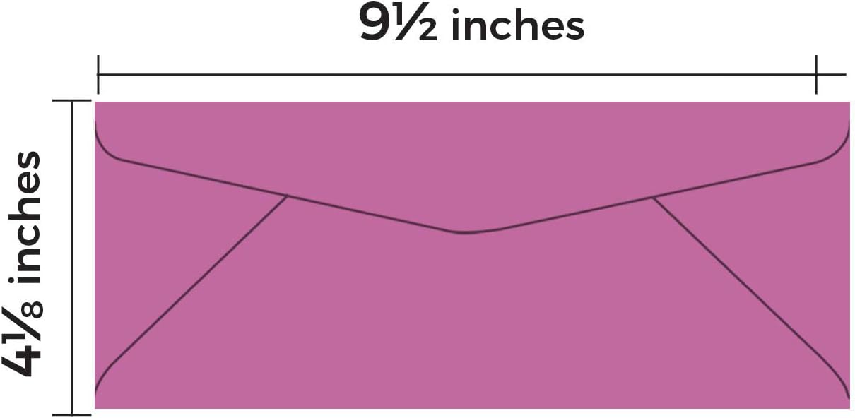 #10 Color Envelopes | Colored Standard Business Size Mailers | Value Pack of 500 Per Pack | 4 1/8 x 9 1/2 Inches (Purple)