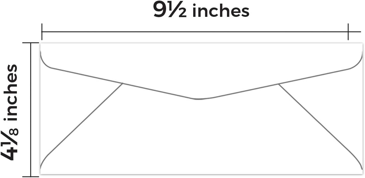 #10 White Color Envelopes | Colored Standard Business Size Mailers | Value Pack of 500 Per Pack | 4 1/8 x 9 1/2 Inches (White)