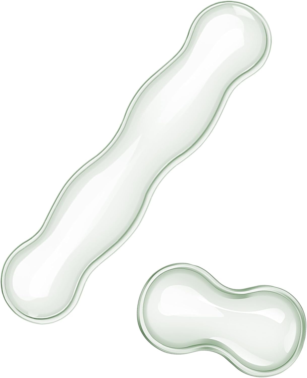 Gel Keyboard and Mouse Wrist Rest, Cute Wrist Support and Arm Support Keyboard Rest for Keyboard and Mouse Typing Pain Relief，Suitable for Office/Computer/Laptop/Gaming（Transparent Green Set ）